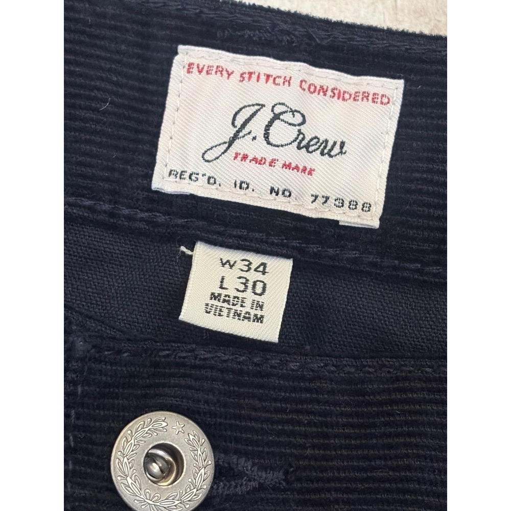 J.Crew 484 Slim Fit Corduroy Pants Mens 34x30 Navy Blue Five Pocket Stretch